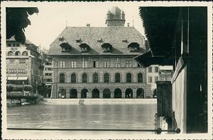 Suisse, Lucerne, L'Hôtel de ville, 1949, Vintage silver print