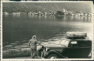 Suisse, Küssnacht, Vue du Lac de Zug (Zugersee), 1949, Vintage silver print