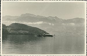 Suisse, Küssnacht, Bateau sur le Lac de Zug (Zugersee), 1949, Vintage silver print