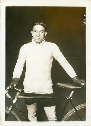 Cyclisme, Champion de France 100 km sur route, 1914, Vintage silver print