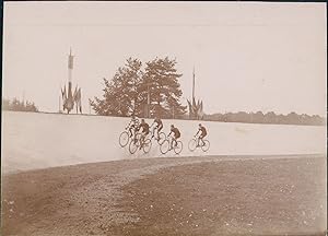 France, Course de cyclisme, ca.1900, vintage citrate print
