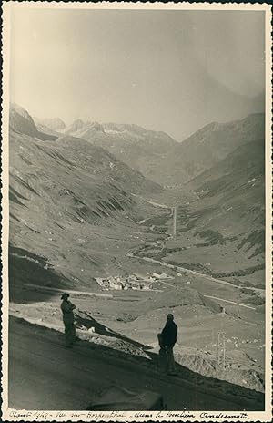 Suisse, Vue sur Hospental, 1949, Vintage silver print