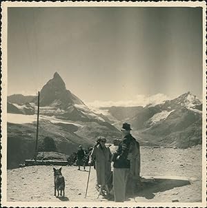 Suisse, Vue des sommets, 1949, Vintage silver print