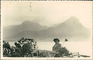 Autriche, Terrasse sur le Lac Wolfgang, 1952, Vintage silver print