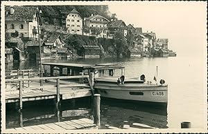 Autriche, Embarcadère de Hallstatt, 1952, Vintage silver print