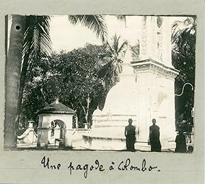 Ceylon, Colombo, Vue d'une pagode, ca.1910, Vintage silver print