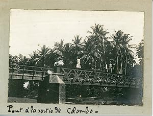 Ceylon, Colombo, Pont à la sortie de Colombo, ca.1910, Vintage silver print