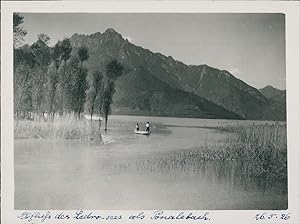 Italie, Barque sur le Lac de Ledro, , 1926, Vintage silver print