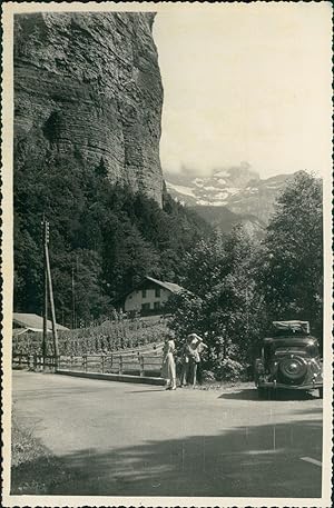 Suisse, Route de Lauterbrunnen, 1949, Vintage silver print