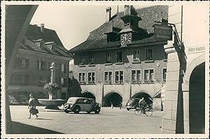 Suisse, Thoune, Hôtel de Ville, 1949, Vintage silver print