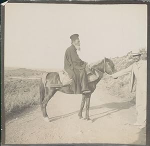 Homme sur un cheval, Pope, ca.1905, Vintage citrate print