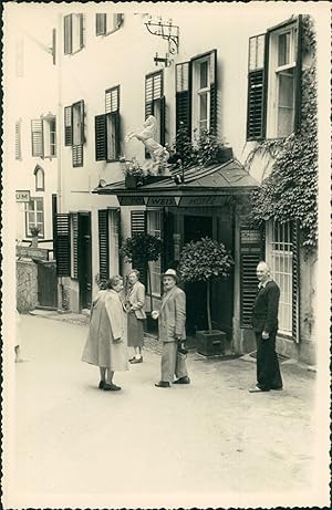 Autriche, Hôtel du Cheval Blanc à St-Wolfgang, 1952, Vintage silver print