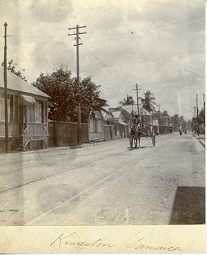 Jamaïque, Kingston, Une rue, ca.1899, Vintage citrate print