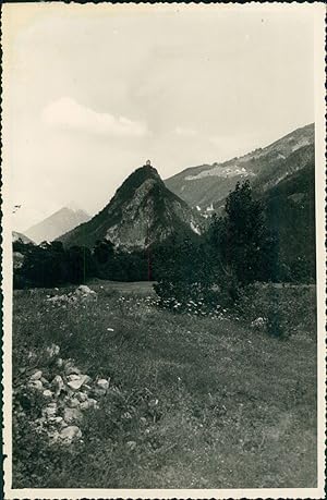 Autriche, Colline sur la route d'Innsbruck, 1949, Vintage silver print