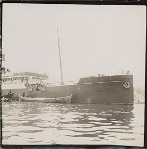 Bateaux dans un port, ca.1905, Vintage citrate print