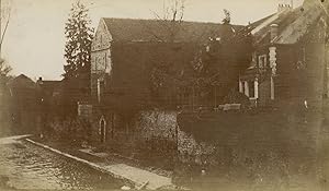 Belgique, Bruges, Un des canaux près rue Sainte-Catherine, 1908, Vintage citrate print