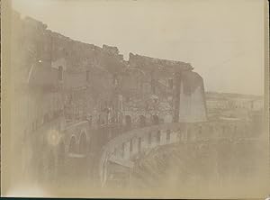 Italie, Rome, Le Colisée, vue intérieure, 1898, Vintage citrate print