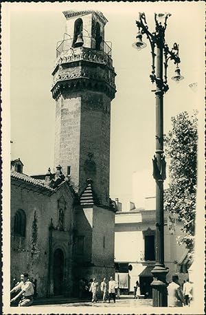 Espagne, Córdoba, Clocher de l'église San Nicolás de la Villa, ca.1950, Vintage silver print
