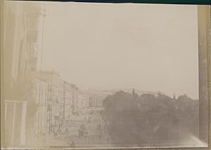 Italie, Naples, vie de la Riviera di Chiaia, 1898, Vintage citrate print