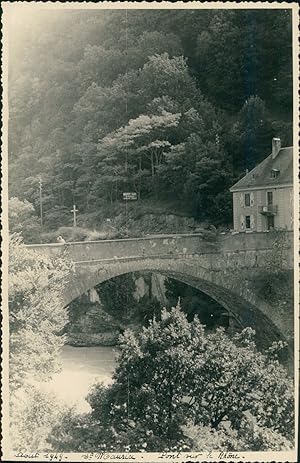 Suisse, Saint-Maurice, Pont sur le Rhône, 1949, Vintage silver print