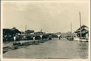Indochine, Pont sur un arroyo, ca.1940, Vintage silver print