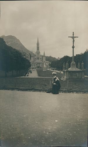 France, Pyrénées, Lourdes, 1911, Vintage silver print