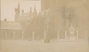 Belgique, Bruges, le baptistère de Notre Dame, 1909, Vintage citrate print