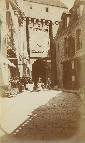 France, Mont Saint-Michel, Porte du Roi, 1909, Vintage citrate print