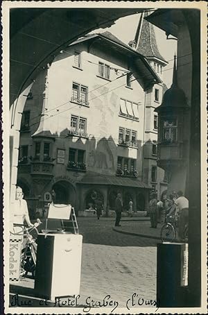 Suisse, Berne, Hôtel de l'Ours, ca.1949, Vintage silver print