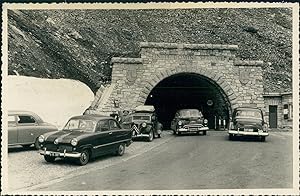 Autriche, Route du Grossglockner, sortie du tunnel, 1949, Vintage silver print