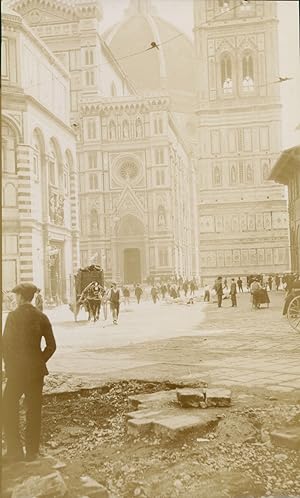 Italie, Florence, Le Dôme et le Campanile, 1911, Vintage citrate print
