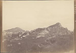 Italie, Capri, un village et fort, 1898, Vintage citrate print
