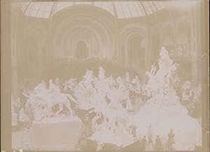 France, Paris, Exposition Universelle de 1900, Construction des statues dans le Grand Palais, Vin...