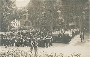 France, Militaire, Funérailles des victimes de la "Liberté", 1911, Vintage silver print on carte ...