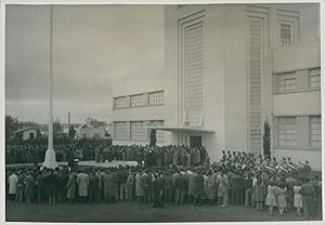 Argentine, San Isidro, Cérémonie avec employés de la Standard Electric, 1947, Vintage silver print