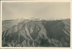 Turquie, Vue aérienne des montagnes, ca.1940, Vintage silver print