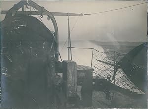 Vue depuis un navire militaire de Bonifacio à Ajaccio, 1913, Vintage silver print