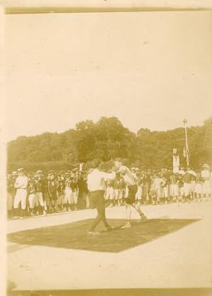 France, Séance de Boxe, ca.1911, vintage citrate print