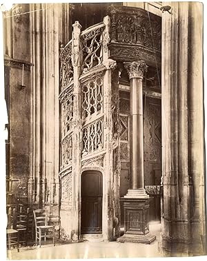France, Rouen, église Saint-Malo, intérieur, escalier Gothique