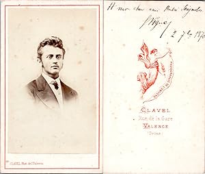 CDV Clavel, Valence, Jeune homme nommé Vigne, 1870
