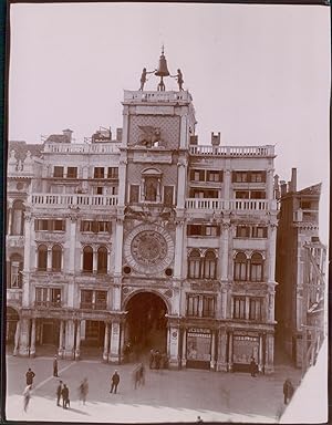 Italie, Venise, Tour de l Horloge ca.1900, Vintage citrate print