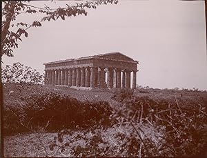 Italie, Temple de Paestum, ca.1900, Vintage citrate print