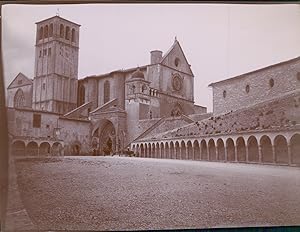 Italie, Assise, Basilique Saint-François d'Assise, ca.1900, Vintage citrate print