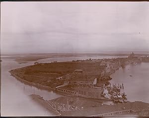 Italie, Venise, Panorama depuis San Giorgio Maggiore, ca.1900, Vintage citrate print