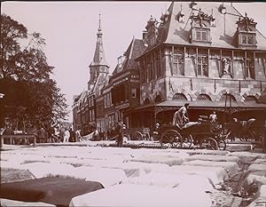 Pays Bas, Hoorn, marché aux fromages, ca.1900, Vintage citrate print