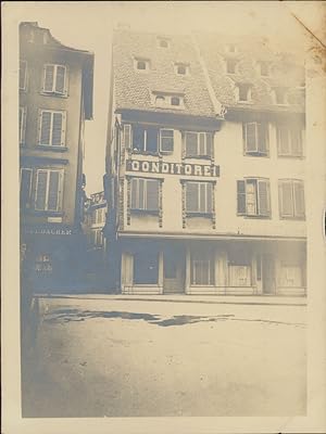 France, Strasbourg, vieilles maisons, 1910, Vintage silver print