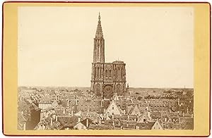 France, Strasbourg, Cathédrale et vue générale de la ville, ca.1870, vintage albumen print