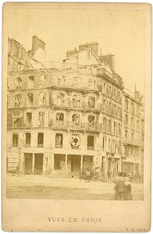 Guerre de 1970, Paris, immeuble endommagé rue de Rivoli, ca.1870, vintage albumen print
