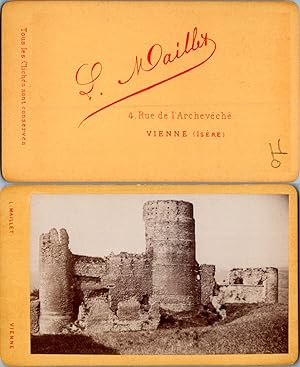 France, Isère, Vienne, Ruines du château de la Bâtie, circa 1870