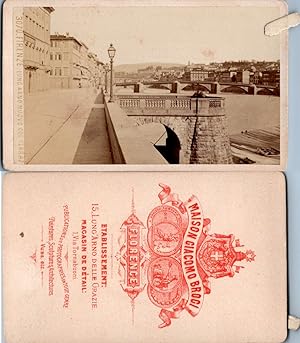 Italie, Italia, Florence, Firenze, Lungo Arno, le long de l'Arno, circa 1880